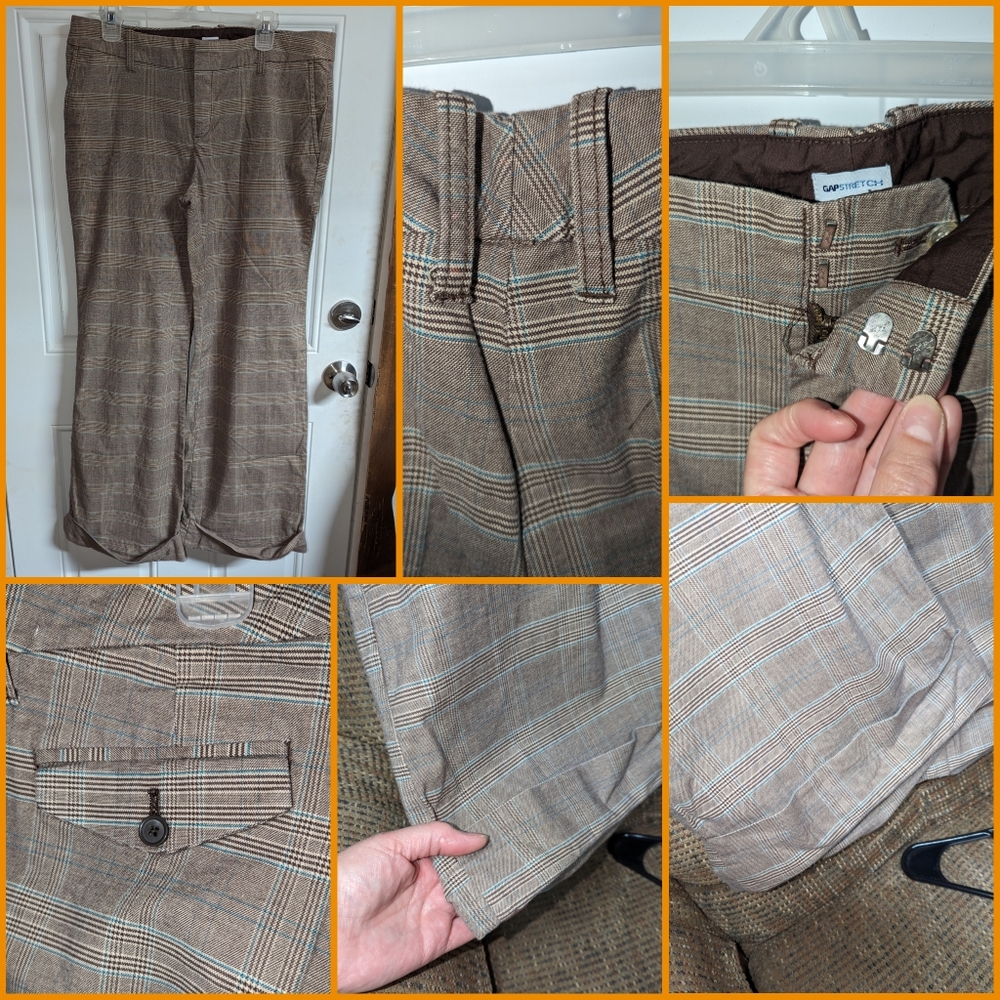Gap stretch plaid pants plus size